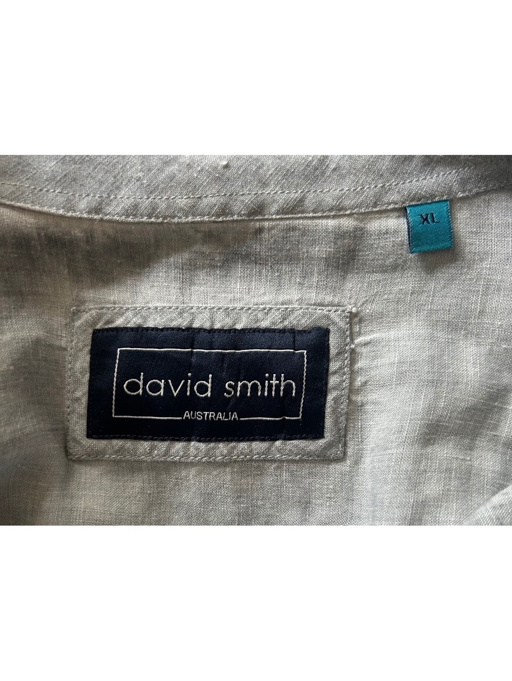 David Smith Australia Men's Gray 100% Premium Linen Button-Up Shirt Size XL - Picture 2 of 6